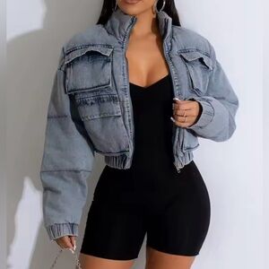 NWT - Denim waist length jacket.